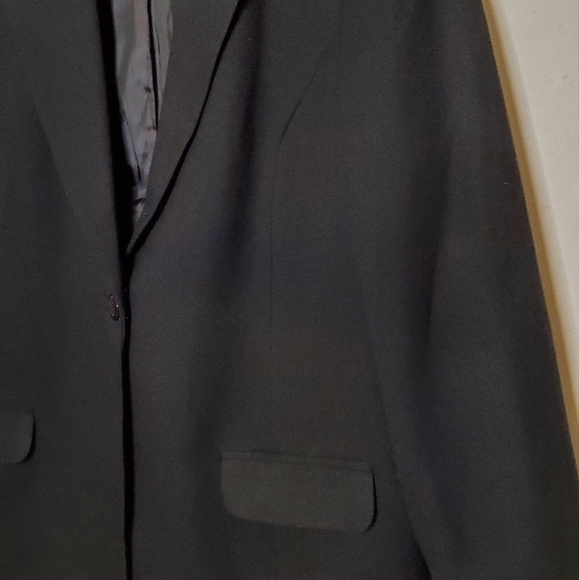 Black Boxy 80s Textured Vintage Blazer with Front Set In Pockets - Picture 10 of 11